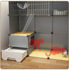 modern Iron mesh Cat Cages multi-layer space Cat Villa with Litter box Toilet pet Cage for Cats Indoor Luxury Cat house Dog Cage