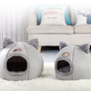 Winter Warm And Cold Proof Cat Bed Cozy Cat Cave Bed Cat Tent With Removable Cushion Pillow Cat Head Shape Cute Pet Supplies