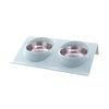 1 Set Pet Bowl Dual Bowl Design Stainless Steel Dog Cat Puppy Feed Food Water Dish Pet Supplies