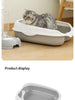 Semi-enclosed Litter Box Spatter-proof Cat Toilet Large Kitten Cleaning Supplies Large Cat Poop Bowl Pet Bupplies