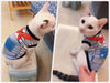 Cute Sphynx Cat Shirt Vest for Cats Gotas Summer Breathable Pet Clothes Clohting Katten Kedi Mascotas Costume Dog Suit Ropa Para