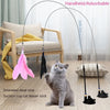 Cats Toys Feathers Wand Interactive Toy Kitten Toys with Super Suction Cup Detachable Feather Replacements Cat Accessories