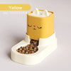 New Pet Cute Cartoon Sitting Type Automatic Feeding And Water Dispenser Large Capacity For Cats Dogs Drinking Bowl Pets Supplies