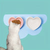 Heart Shaped Elevated Cat Bowl - Anti-Vomiting Ceramic Cat Food Bowl with Neck Protection for Drinking and Feeding, Tilted Desig