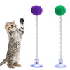 Random Color Cat Feather Spring Ball Toy with Suction Cup Interactive Cat Teaser Wand Cat Toy Cat Scratcher Toy Cat Supplies