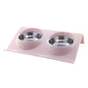 1 Set Pet Bowl Dual Bowl Design Stainless Steel Dog Cat Puppy Feed Food Water Dish Pet Supplies