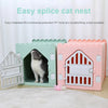 Plastic Feral Cat Shelter Waterproof Pet Shelter for Cats with Escape Door Indoor Cat House for Outdoor Indoor