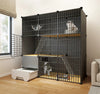 modern Iron mesh Cat Cages multi-layer space Cat Villa with Litter box Toilet pet Cage for Cats Indoor Luxury Cat house Dog Cage