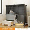 modern Iron mesh Cat Cages multi-layer space Cat Villa with Litter box Toilet pet Cage for Cats Indoor Luxury Cat house Dog Cage