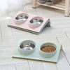 1 Set Pet Bowl Dual Bowl Design Stainless Steel Dog Cat Puppy Feed Food Water Dish Pet Supplies