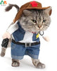 Pet Dog Cat Halloween Costumes,West Cowboy Uniform with Hat,Funny Pet Cowboy Outfit,Clothing Funny Costume for Cats & Small Dogs