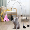 Cats Toys Feathers Wand Interactive Toy Kitten Toys with Super Suction Cup Detachable Feather Replacements Cat Accessories