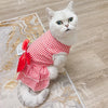 Cat Puppy Princess Dress Summer Pet Clothes Striped Plaid Dresses with Bow for Cats Kitten Rabbit Sphynx Clothing ropa para gato