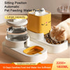 New Pet Cute Cartoon Sitting Type Automatic Feeding And Water Dispenser Large Capacity For Cats Dogs Drinking Bowl Pets Supplies