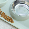 1 Set Pet Bowl Dual Bowl Design Stainless Steel Dog Cat Puppy Feed Food Water Dish Pet Supplies