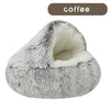 Soft Long Plush Pet Bed with Cover Round Cat Bed Pet Mattress Warm Cat Dog Sleeping Nest Cave for Small Dogs Pet Supplies