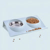 1 Set Pet Bowl Dual Bowl Design Stainless Steel Dog Cat Puppy Feed Food Water Dish Pet Supplies