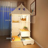 Cat Cage Anti-jailbreak Home Indoor Cat House with Cat Litter Basin Toilet Super Large Space Multi-storey Cat Villa Pet Supplies