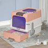 Upgraded Cat Litter Box Pet Bedpans UV Drawer Fully Enclosed Sterilization Oversized Cat Toilet with Scoop