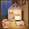 Cat Cage Anti-jailbreak Home Indoor Cat House with Cat Litter Basin Toilet Super Large Space Multi-storey Cat Villa Pet Supplies