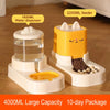 New Pet Cute Cartoon Sitting Type Automatic Feeding And Water Dispenser Large Capacity For Cats Dogs Drinking Bowl Pets Supplies