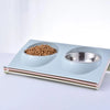 1 Set Pet Bowl Dual Bowl Design Stainless Steel Dog Cat Puppy Feed Food Water Dish Pet Supplies